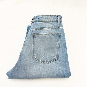 Zara Light Wash Denim Jeans Zip Fly Distressed Hem Ripped Throughout Size 6